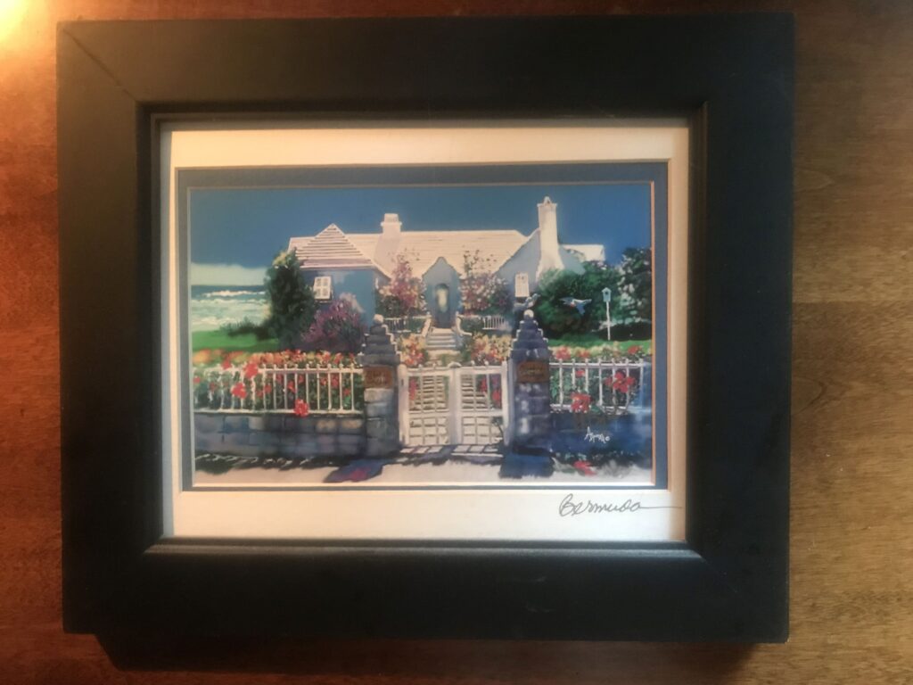 Bluebird Cottage Bermuda  13" x 11" Joan K. Aspinall