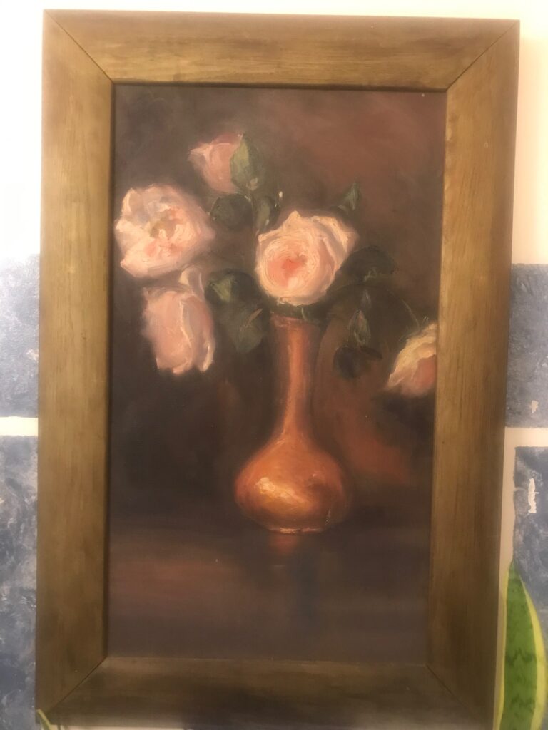 Framed Roses in Vase 19" x 29"