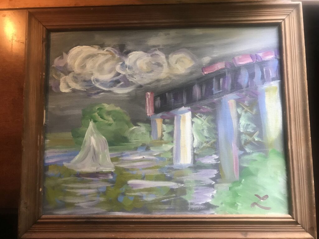 The Railway Bridge at Argenteuil -- Original Reproduction of Claude Manet's work. 23" x 19"
